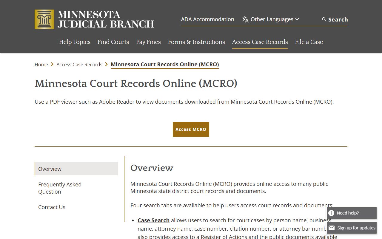 Chippewa County arrest records and court charges MCRO overview
