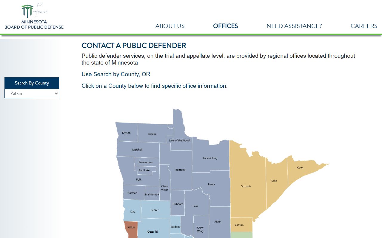 Chippewa County criminal court records public defense office directory