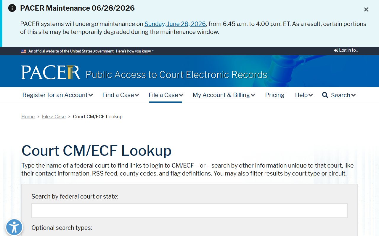 Chippewa County District Court records compared with PACER federal lookup