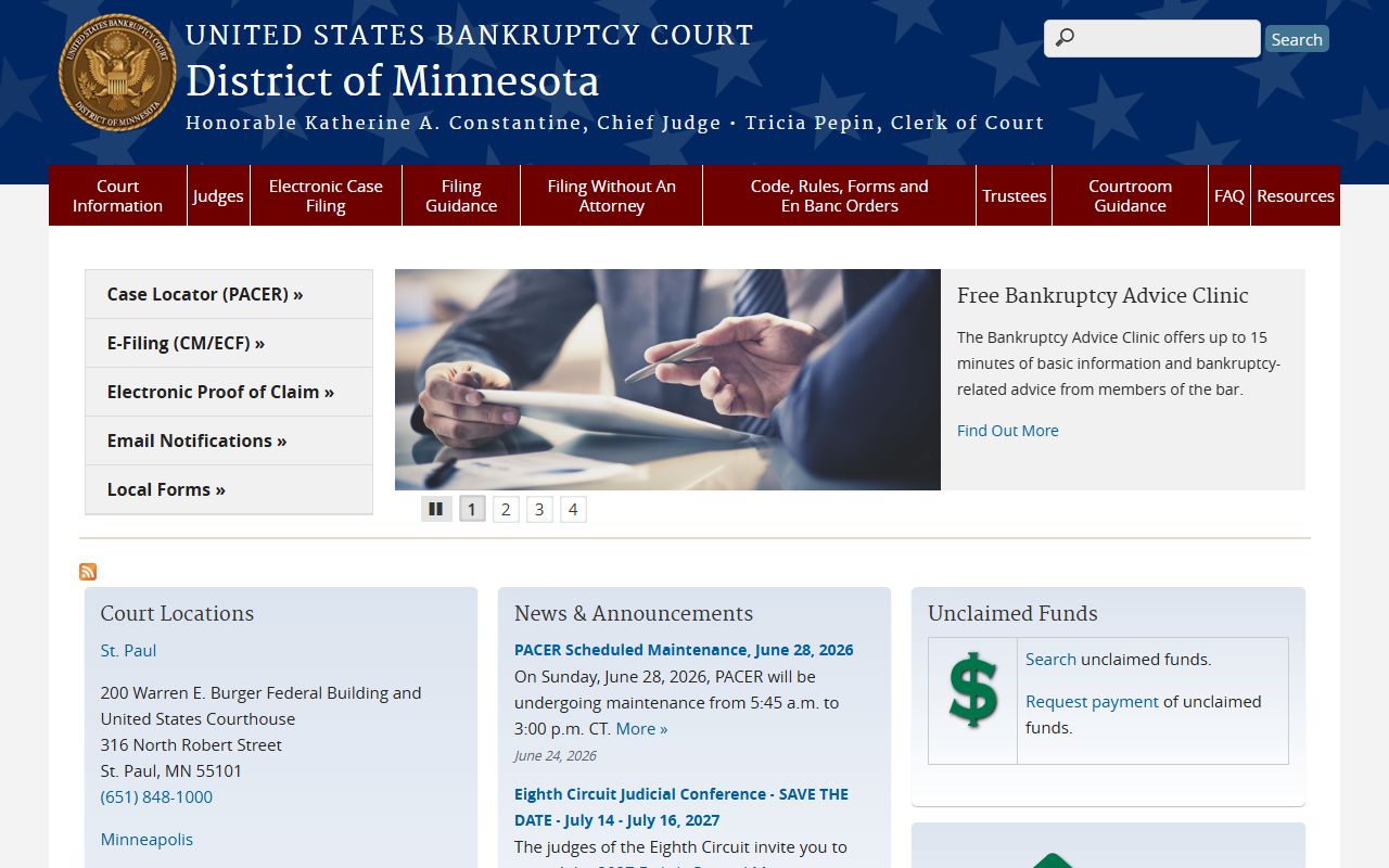 Chippewa County District Court records and Minnesota bankruptcy court distinction