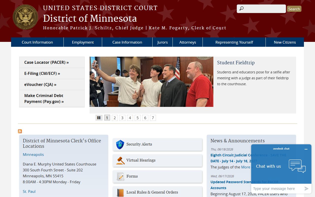 Chippewa County District Court records compared with U.S. District Court of Minnesota