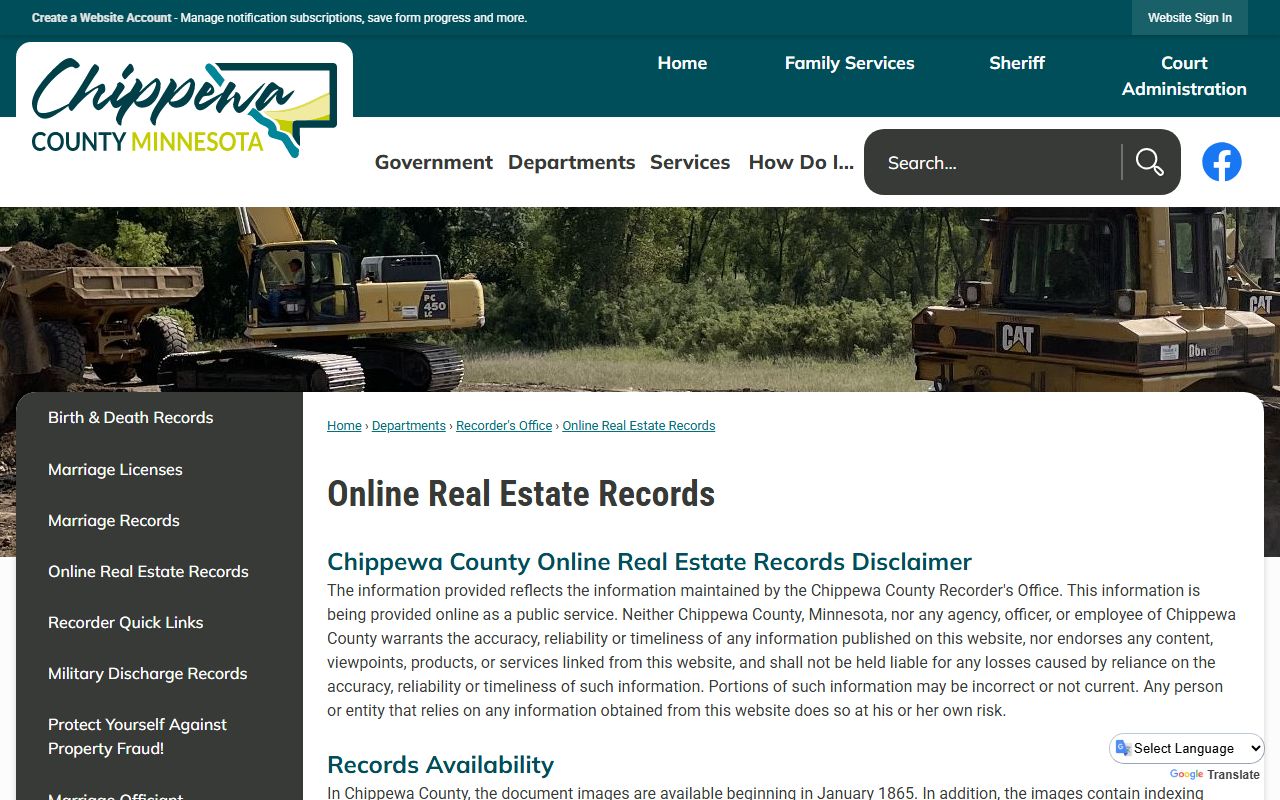 Chippewa County marriage divorce records Recorder online records